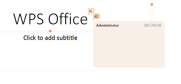 add edit delete comment in wps presentation