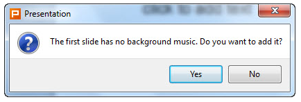 background music in specific slides