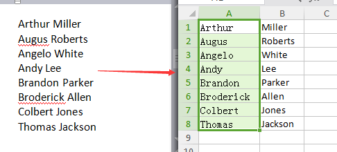 convert text to columns