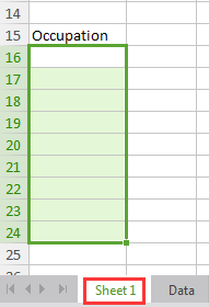 create a drop down list