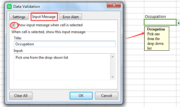 create a drop down list