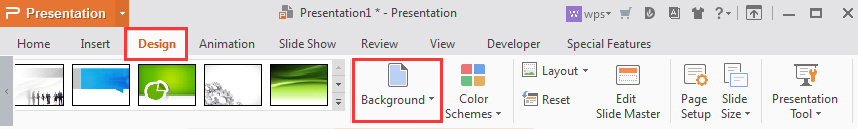 format background of slides