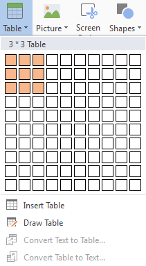 insert table