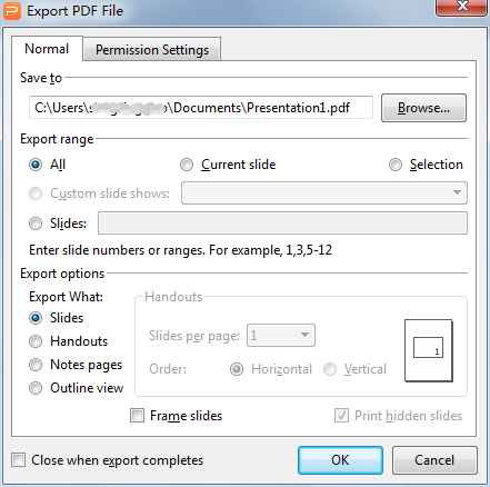 export ppt to pdf