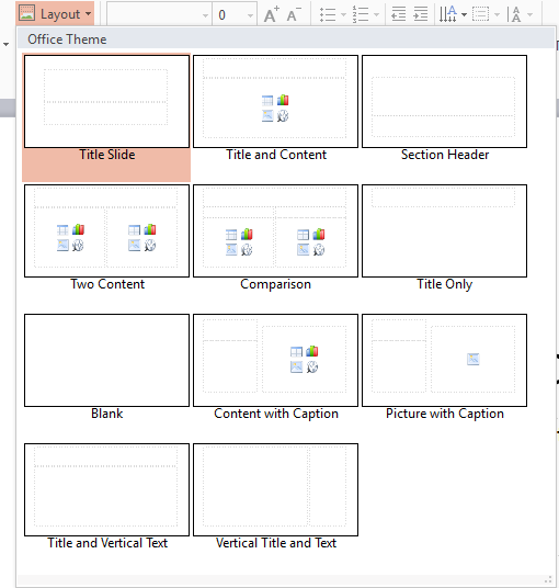 set slide layout