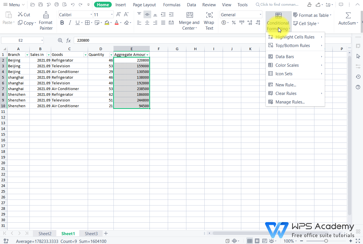 How To Set New Formatting Rules In Excel WPS Office Quick Tutorials